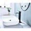 Robinet de lavabo de salle de bain à poignée simple, style cascade, bonde escamotable, éviers sans trop-plein, acier inoxydable, noir mat, rouille, corrosion, débit d'eau doux, robinet à installation simple avec bec verseur