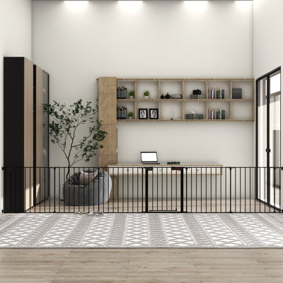 150" Metal Gate. 6 Panels Play Yard Fence For Fireplace, Christmas Tree, Stairs, House. Adjustable, Configurable Adjustable Fireplace. Tree House Area