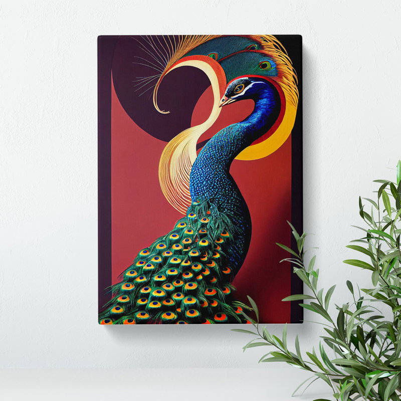 Classy Peacock - Wrapped Canvas Print, 50cm H x 35cm W