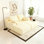 Grand canapé-lit simple à longue méridienne double, canapé modulaire désossé en forme de nuage pour le salon, style minimaliste, meubles légers, canapés-lits modulaires en velours côtelé convertible sans méridienne avec méridienne (blanc)