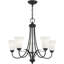 Lustre classique à 5 lumières avec abat-jour