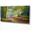 «River with Bridge in Summer Forest», reproduction sur toile tendue-29503890
