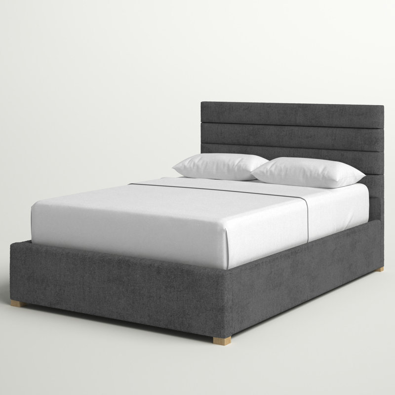 Tyson Upholstered Ottoman Storage Bed, Single (3'), Granite