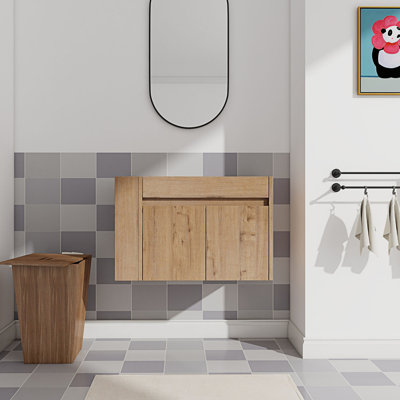 Meuble-lavabo de salle de bain avec tablette ouverte (meuble-lavabo seulement, sans lavabo)