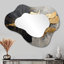 Noir et or abstrait méditation I - formes abstraites 3D grand miroir mural moderne irrégulier