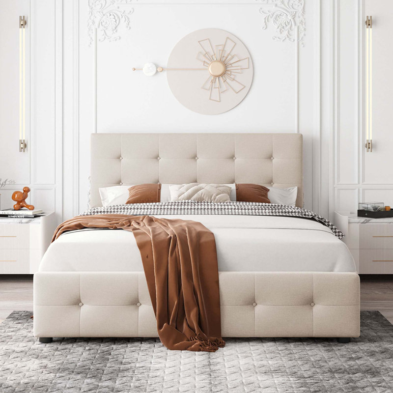 Lit tapissier, Beige