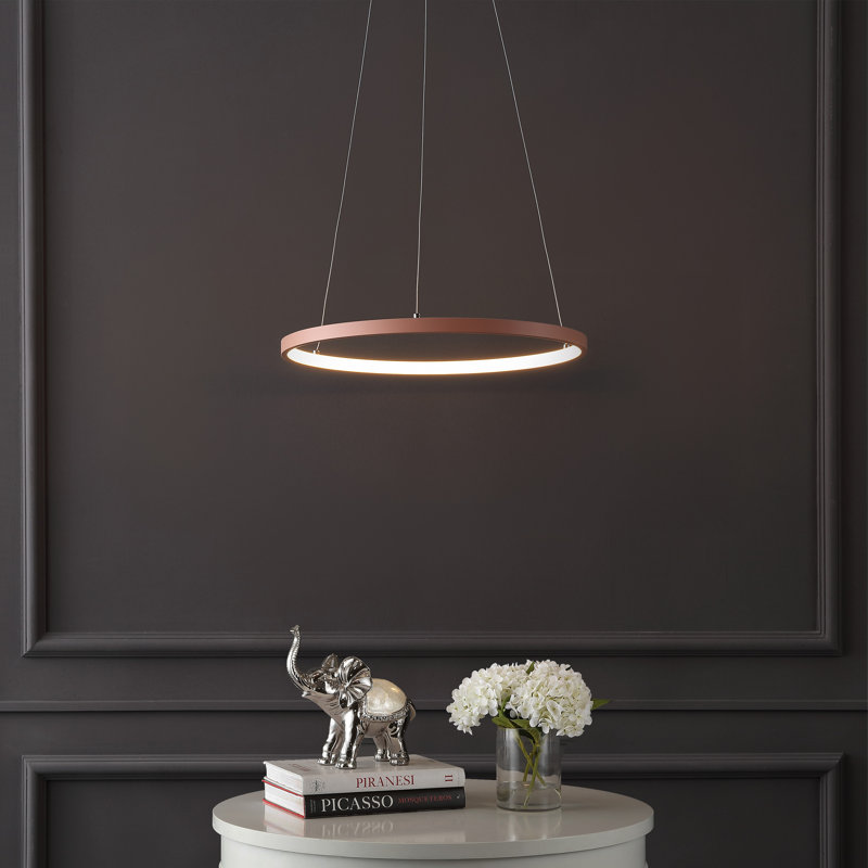 Odin 1-Light LED Unique / Statement Chandelier, 0.75" H x 15.75" W x 15.75" D, Matte Pink
