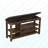 A height-adjustable long shoe-changing bench,made of natural rubberwood,comes with a comfortable seat,concealed storage space and large storage compartments, featuring charcoal-grained wood ,Vintage-1185125319