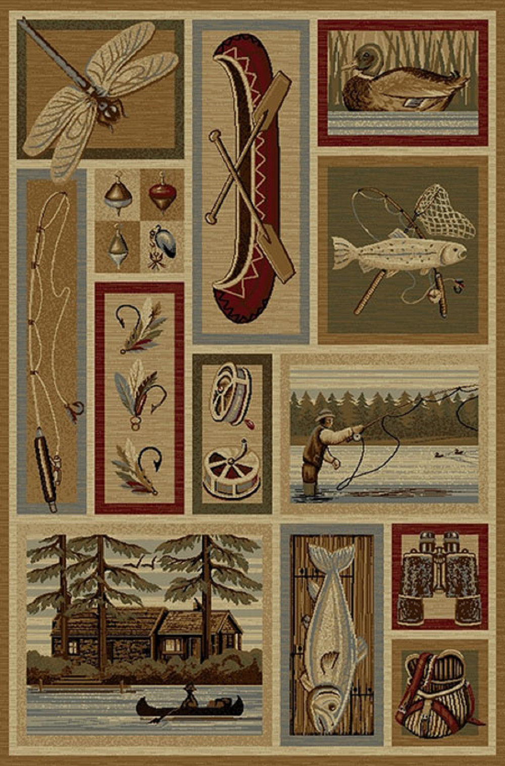 Millwood Pines Wimmer Go Fishing Beige Area Rug & Reviews | Wayfair