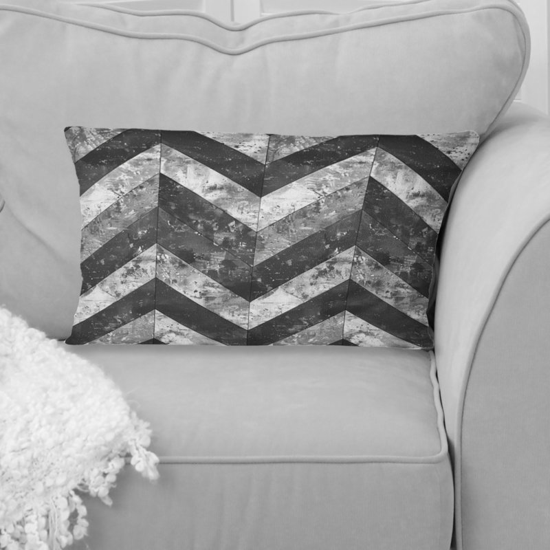 Coussin lombaire gris à chevrons moderne V