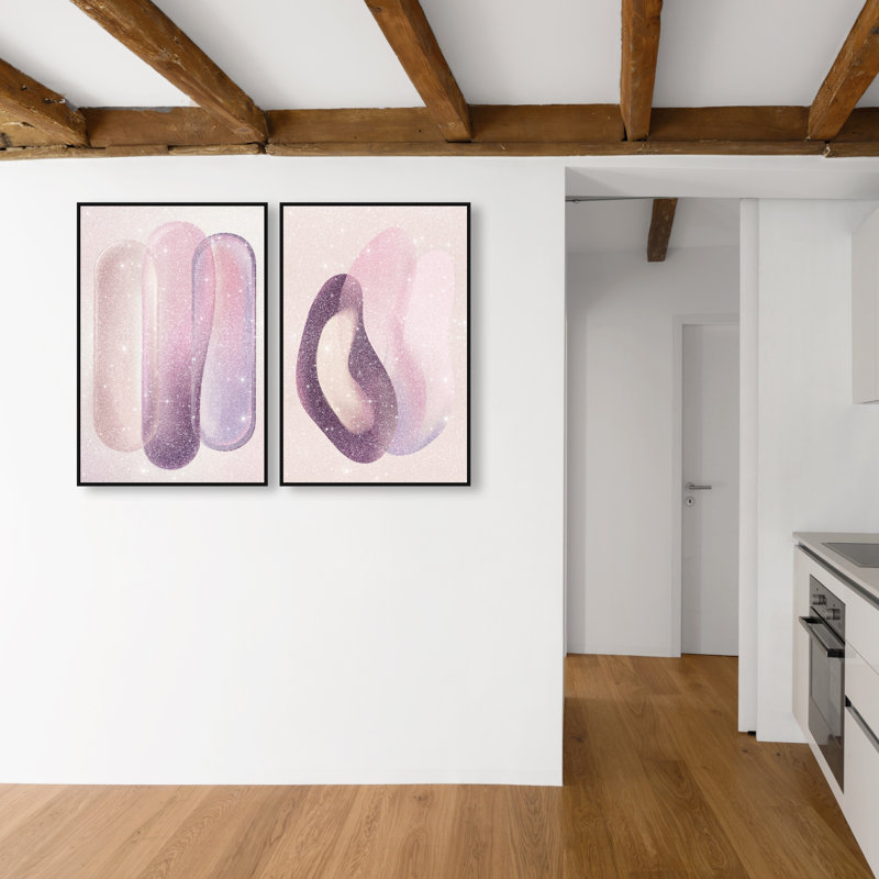 Berry Love Set Set by Oliver Gal, 92"H x 62"W, Black Floater Frame