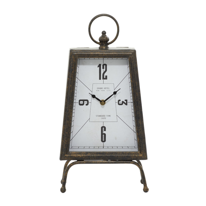 Horloge de table analogique analogique en laiton