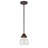 1-Light Oil Rubbed Bronze Pendant with Seeded Glass Shade-607830777