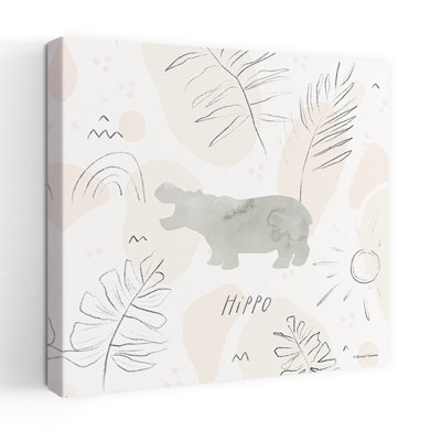 Jungle Safari, art contemporain abstrait hippopotame