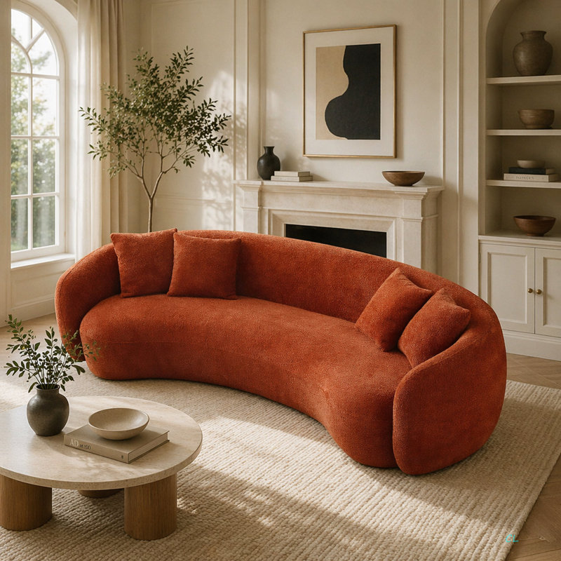 Canapé modulaire 102 pouces 5 places Boucle, Orange