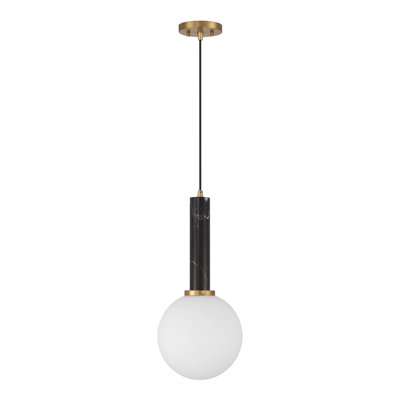 Luminaire suspendu 1 lumière Roumanie / noir / laiton