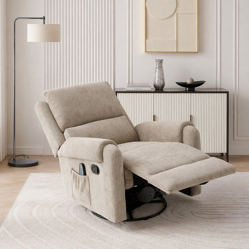 Fauteuil inclinable manuel avec massage, Oatmeal