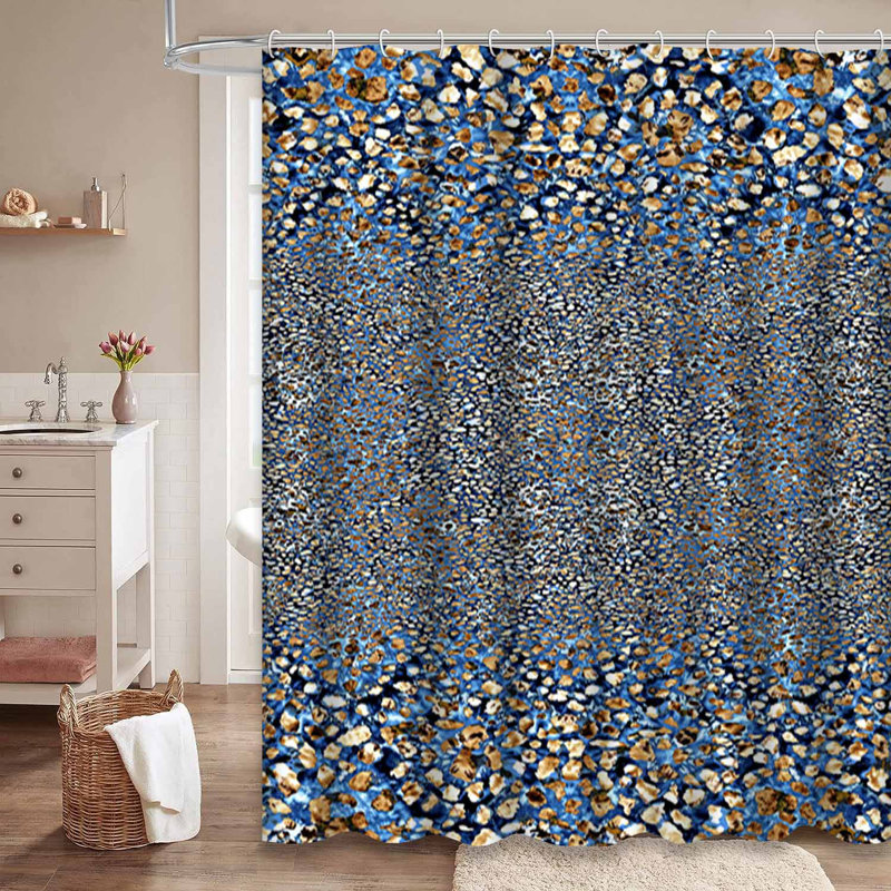 Rideau de douche imperméable brun, rideaux de douche pour la salle de bain avec 12 crochets, 72" L x 72" W