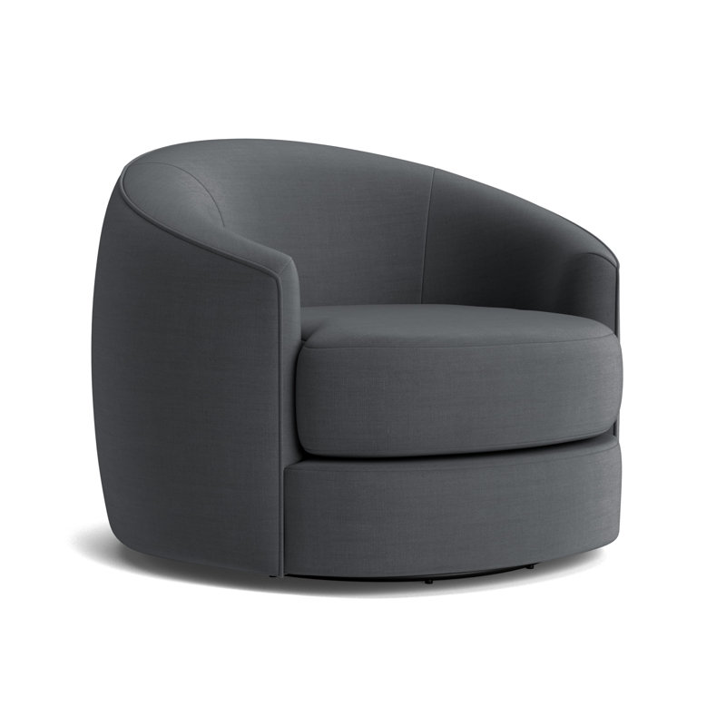 Giselle Full Swivel Chair, Performance Linen - Charcoal