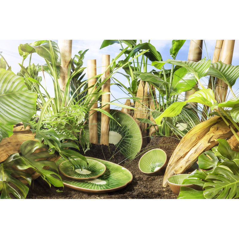 Tropical Fruits Earthenware Dessert Bowl