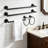 Matte Black Bathroom Hardware Set - 10 Piece SUS304 Stainless Steel Towel Bar Rack with Toilet Paper Holder & Robe Hooks - Wall Mounted Modern Design for Bathroom Kitchen Laundry