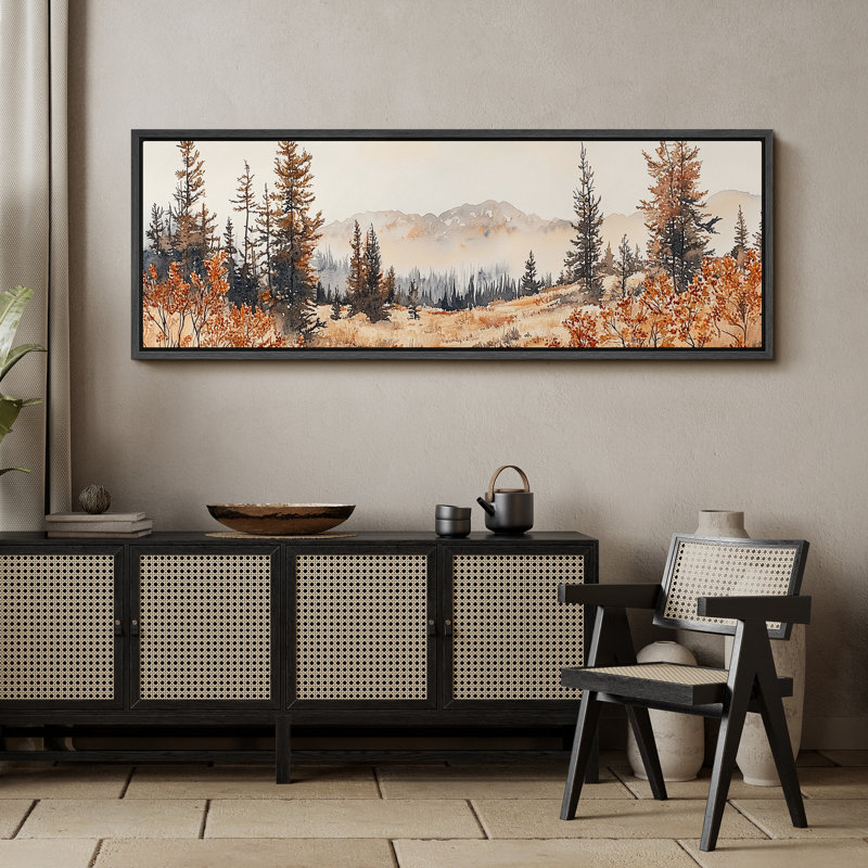 Paysage d'automne - impression sur toile encadrée de décorations murales surdimensionnées, H 20 po x l 60 po