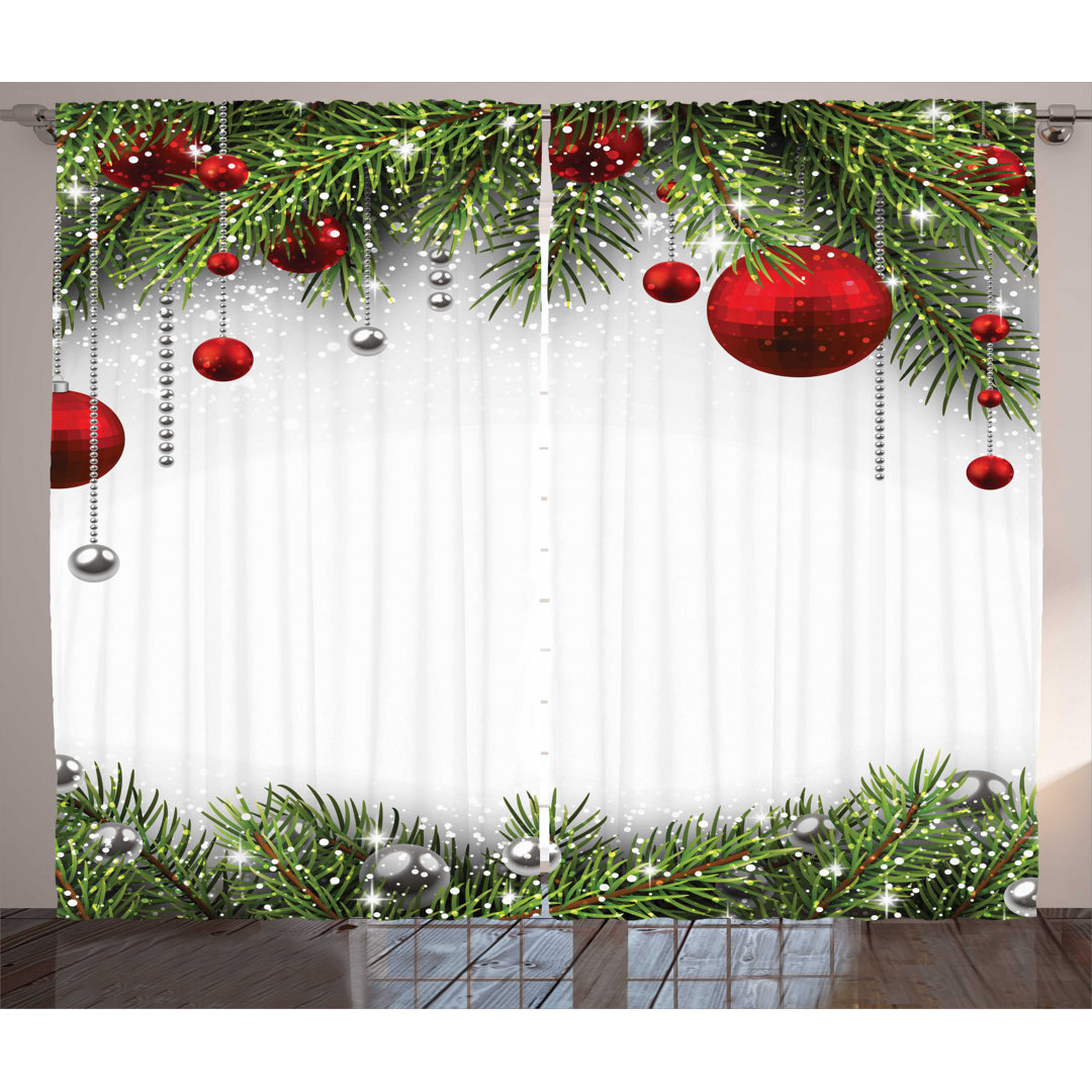 Polyester Semi Sheer Curtain Pair (Set of 2) The Holiday Aisle® Size per 