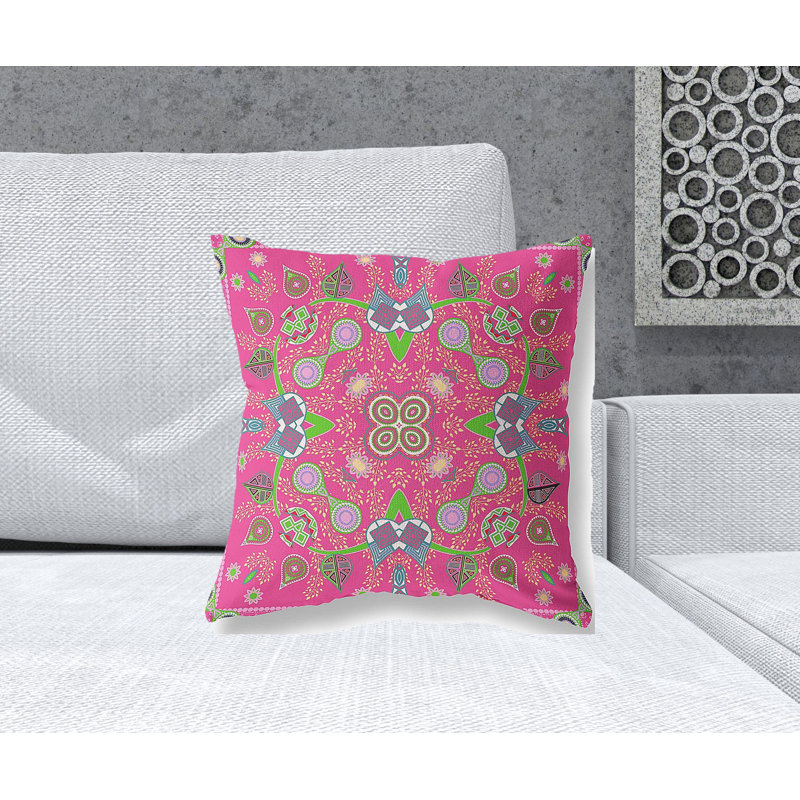 Coussin 18 po x 18 po, Rose vif