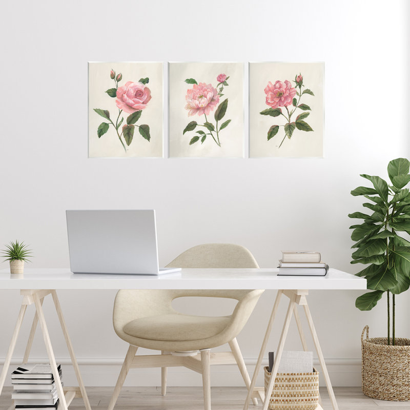 Plaque murale "Pink Rosie Rose Florals", design par Nan