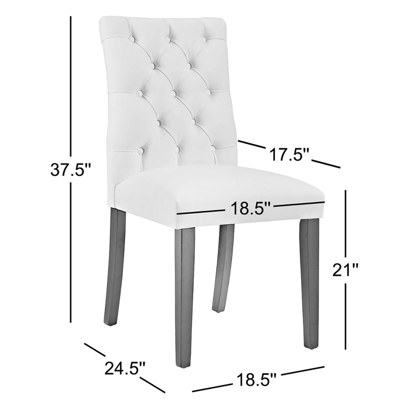 Modway Copper Grove Trilj Vinyl Dining Chair, Black