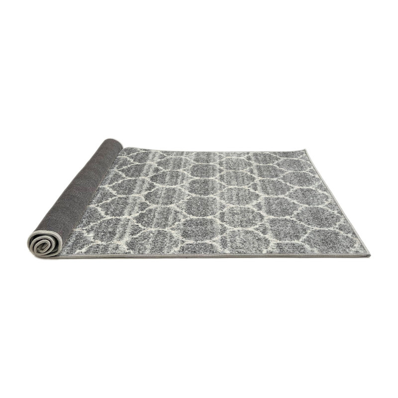 Tapis contemporain gris clair, Rond 6 pi x 6 pi