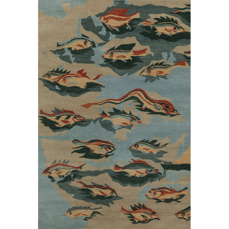Pesce 5 Wool Area Rug, Rectangle 12' x 18'