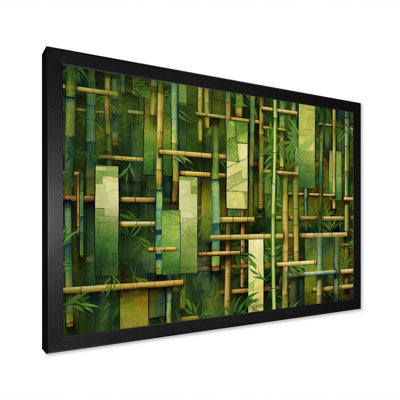 «Whispering Bamboo», motifs géométriques sur toile