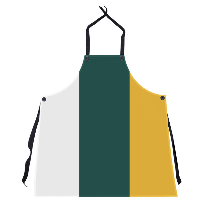 Striped Chef Apparel, White/Kelly Green/Gold