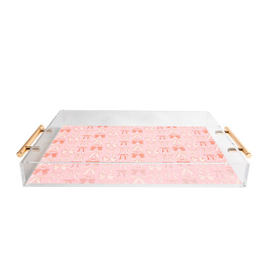 KrissyMast Bows in pink and cream Acrylic Tray