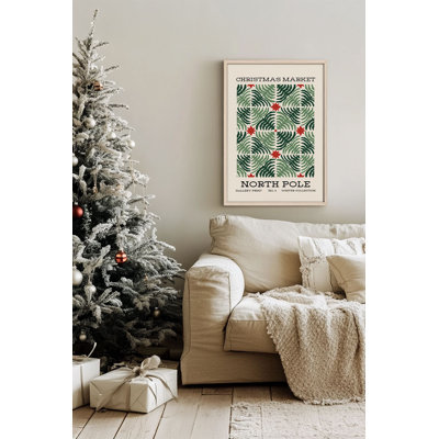«Festive Christmas», peinture encadrée décorative de 13,0 po x 19,0 po | Cadre 100% bois massif (épaisseur: 0,8 pouce), œuvre d'art 100% MDF | Impression numérique pour des couleurs vives, décoration murale parfaite pour la maison et le bureau