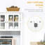 Cabinet Elegant Buffet With Hutch, Kitchen Pantry Storage With Framed Glass Door Drawer And Microwave Space, White