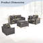 Ensemble de canapés en U 4 pièces, 2 fauteuils d'appoint + causeuse + pouf amovible, ensemble de canapés en chenille avec structure, comprend 3 coussins décoratifs, ensemble de meubles de salon modernes-996684088