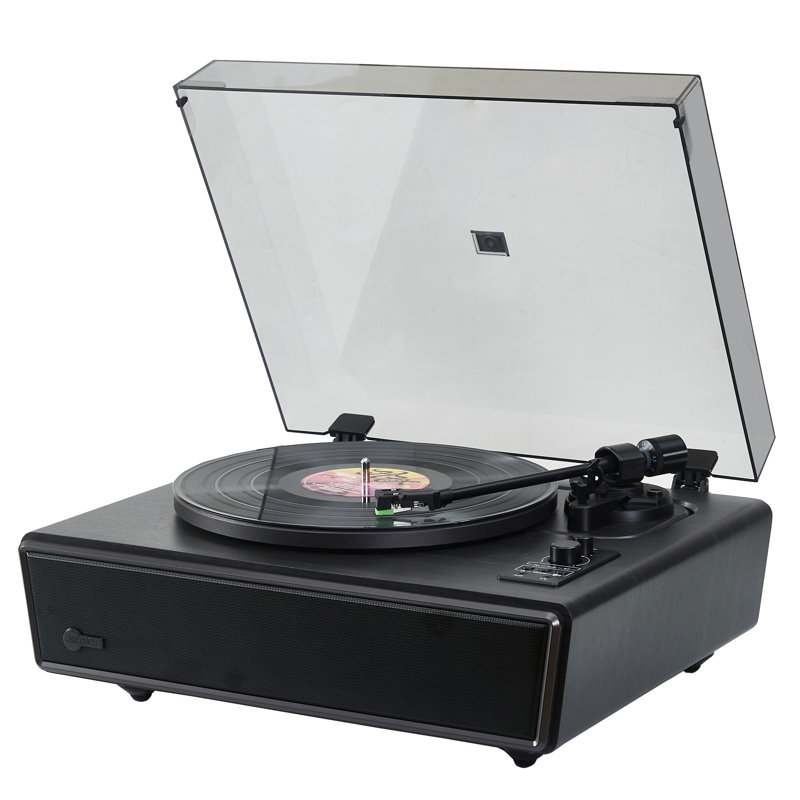 Arkrocket Huygens Bluetooth Record Player Turntable with Built-in Speakers (Black)