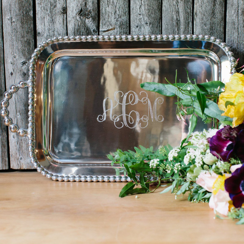 String Of Pearls Aluminum Decorative Tray