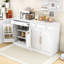Garde-manger 2 pièces avec plateau en faux marbre, tablettes réglables, tiroir coulissant et cabient-1273363964