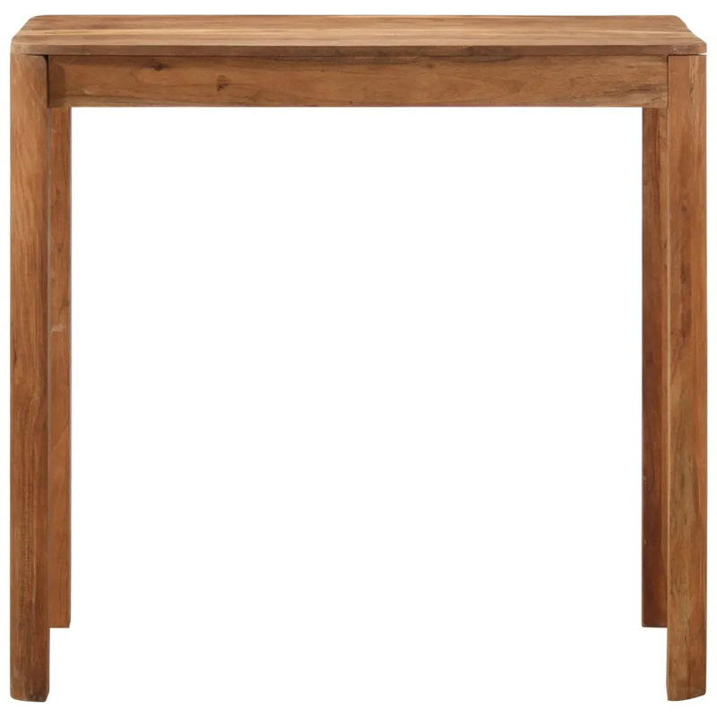 Gracie Oaks Bar Table Solid Wood Acacia With Acacia Finish, Light Brown, 106 x 110 x 55cm
