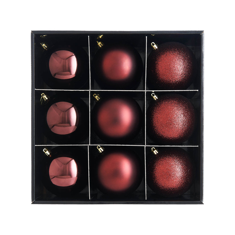 11cm Solid Colour Plastic / Acrylic Bauble, Burgundy