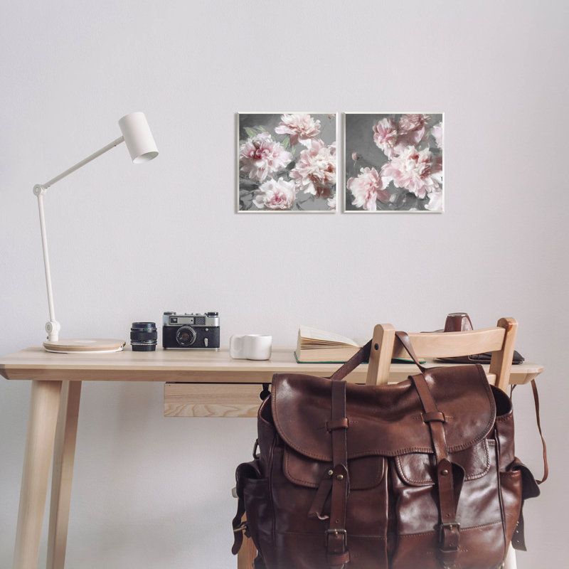 «Blooming Peony Petals», ensemble de 2 reproductions d'art sur toile par Shawna Sullivan, L 12 po x H 12 po, Unframed