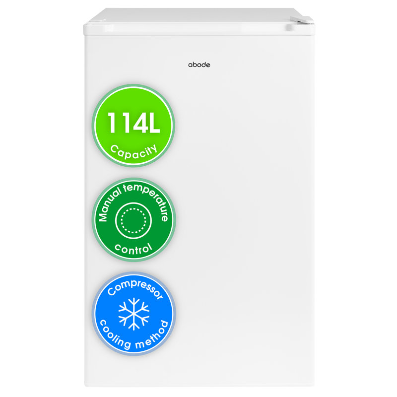 Abode 114m³ L Freestanding Mini Fridge, White