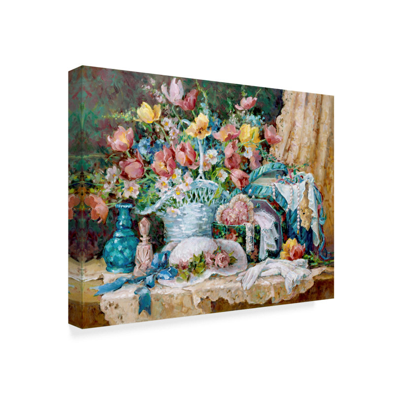 «Victorian and Lace Collectables», reproduction de peinture acrylique sur toile tendue, H 14 po x l 19 po x P 2 po