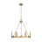 Barclay 6 Light Chandelier in Rubbed Brass