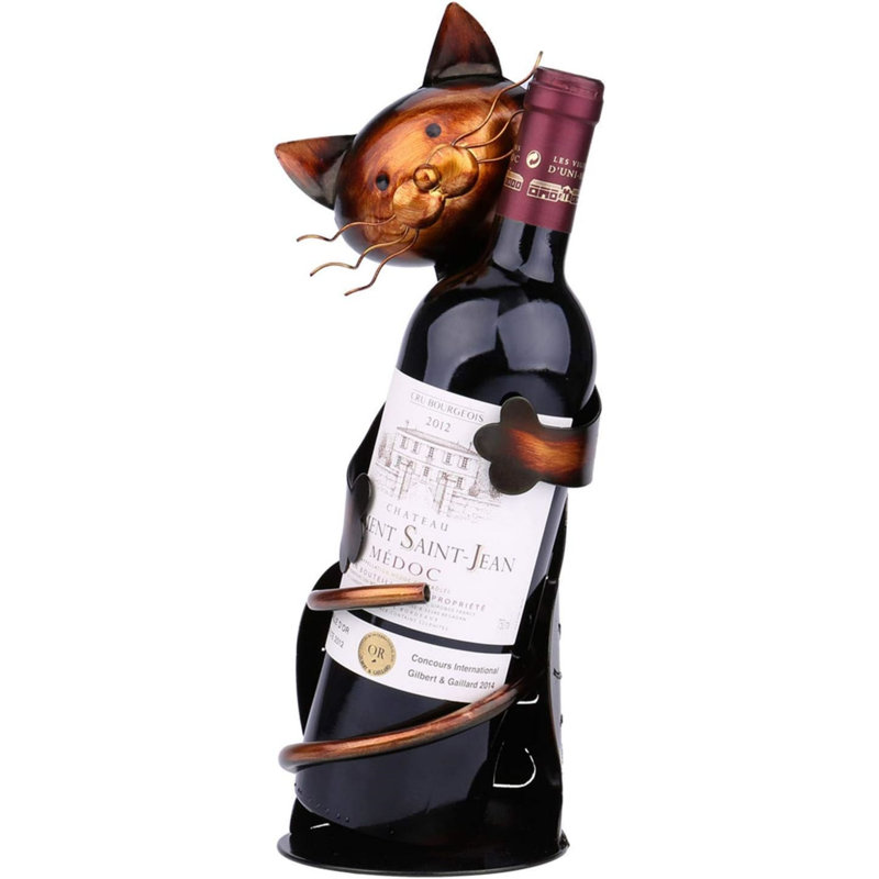 Porte-bouteilles de chat en forme de chat Porte-bouteilles de vin en métal