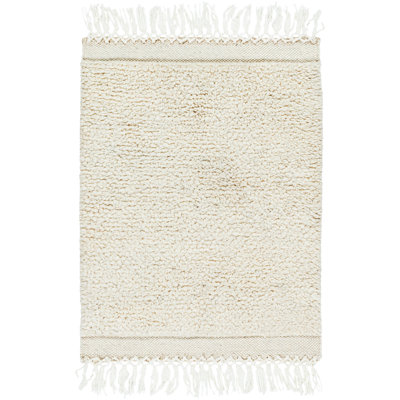 Mabel Hand Tufted Wool Area Rug in Tan
