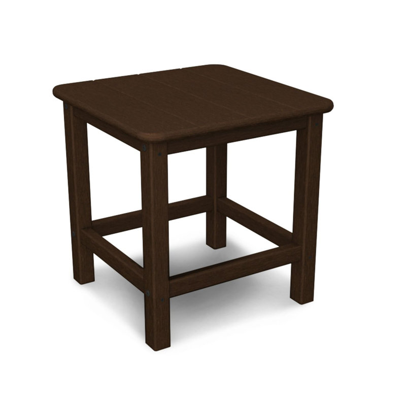 POLYWOOD Seashell 18" Side Table, Mahogany